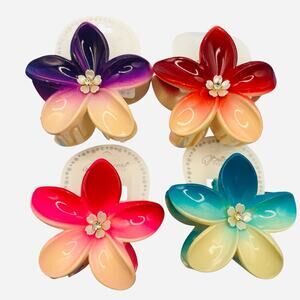 Colorful Flower Hair Clips Set
